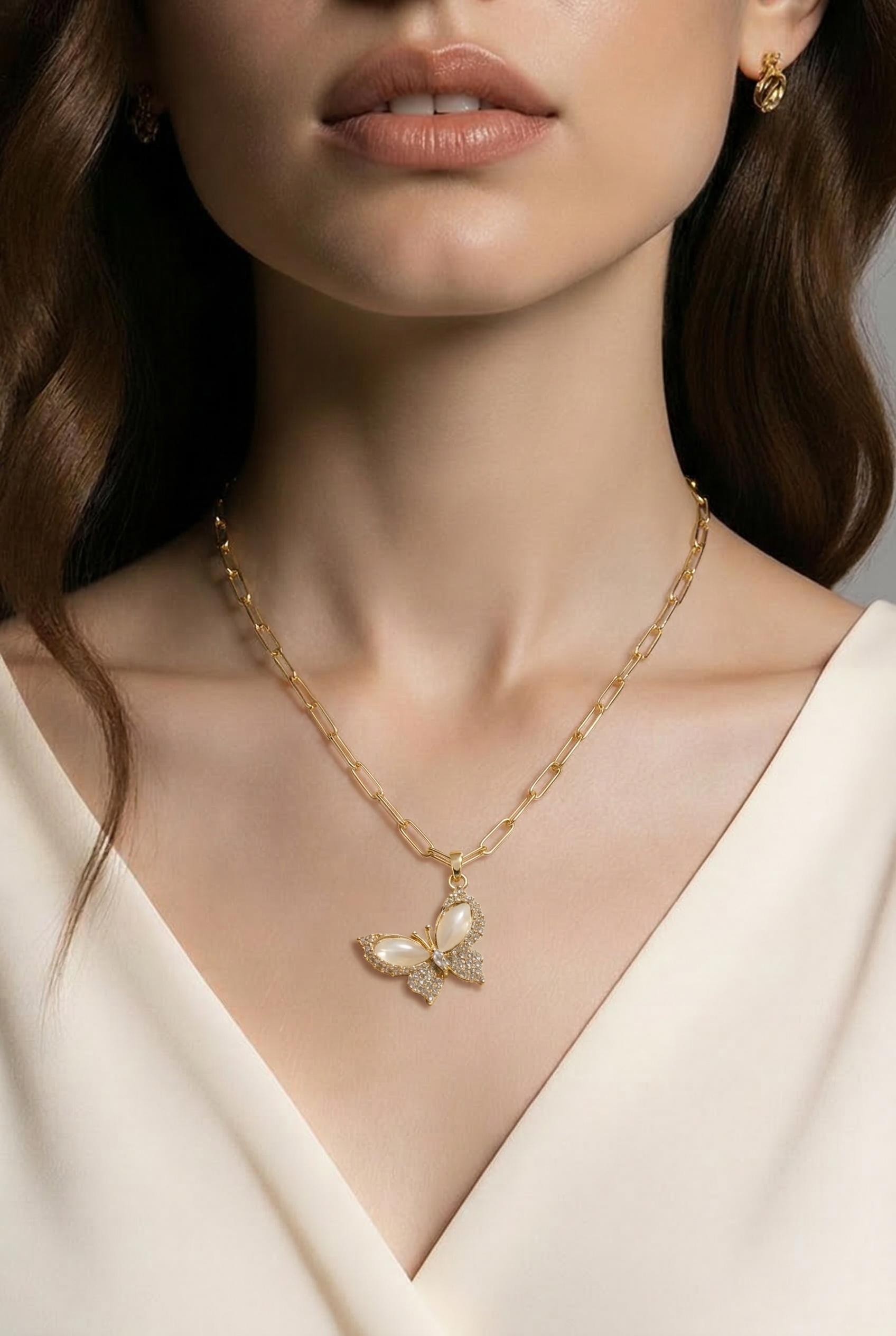 Paperclip Butterfly Necklace