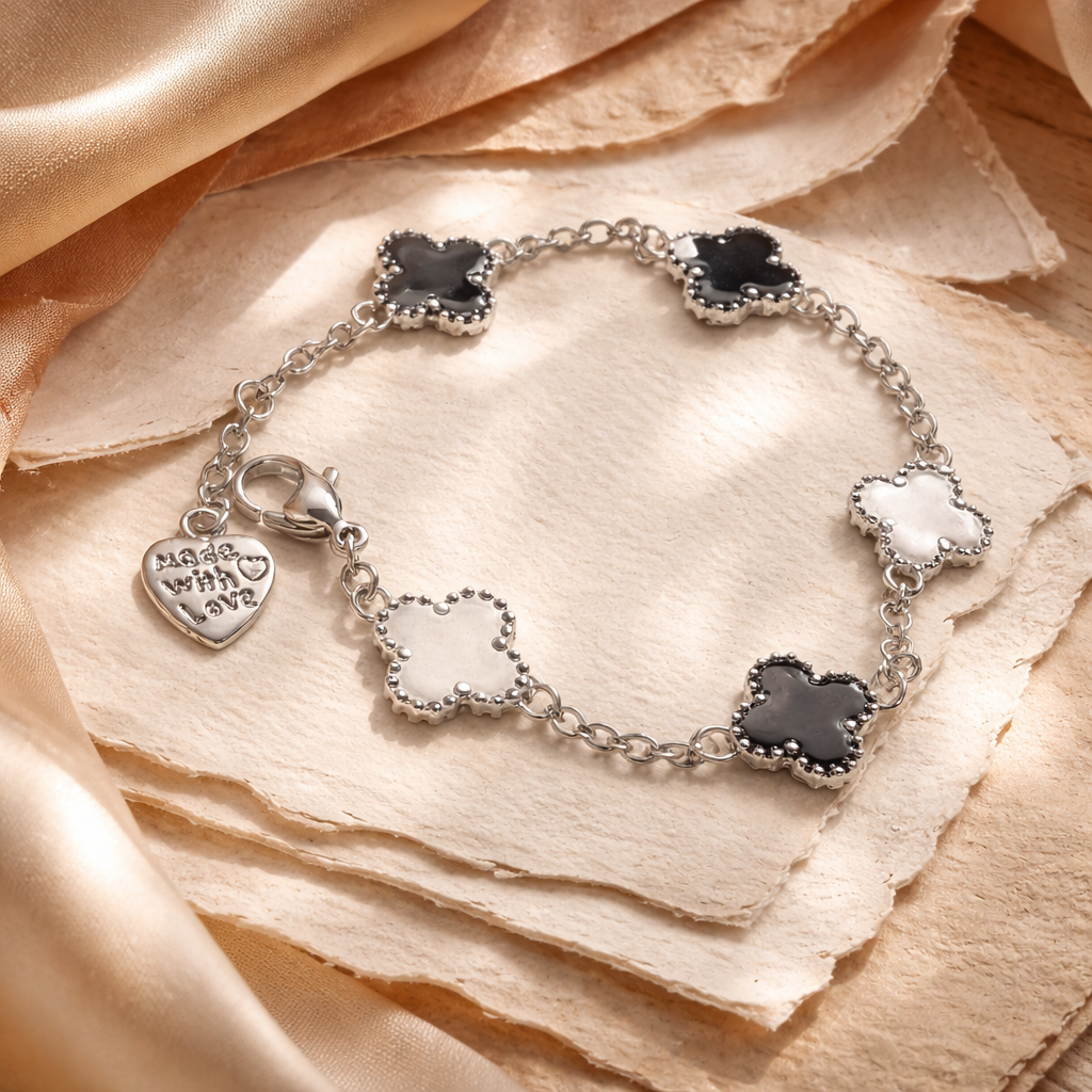 White Gold clover bracelet