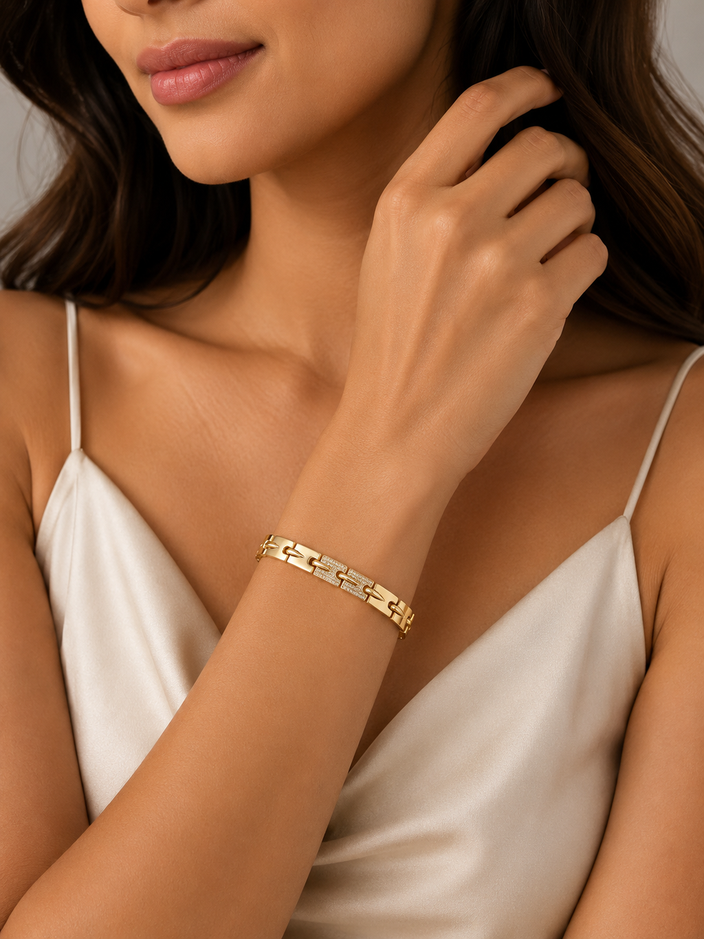Gold finish Pave bracelet