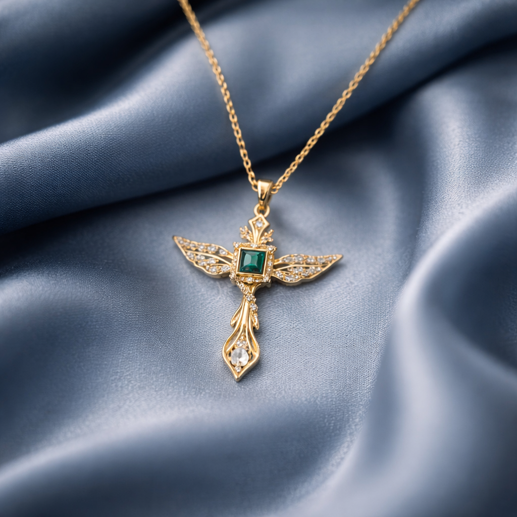 Cross and Angel Necklace
