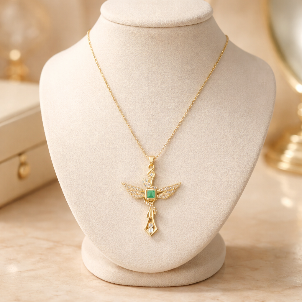 Cross and Angel Necklace