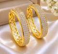 14K Gold finished Hoops