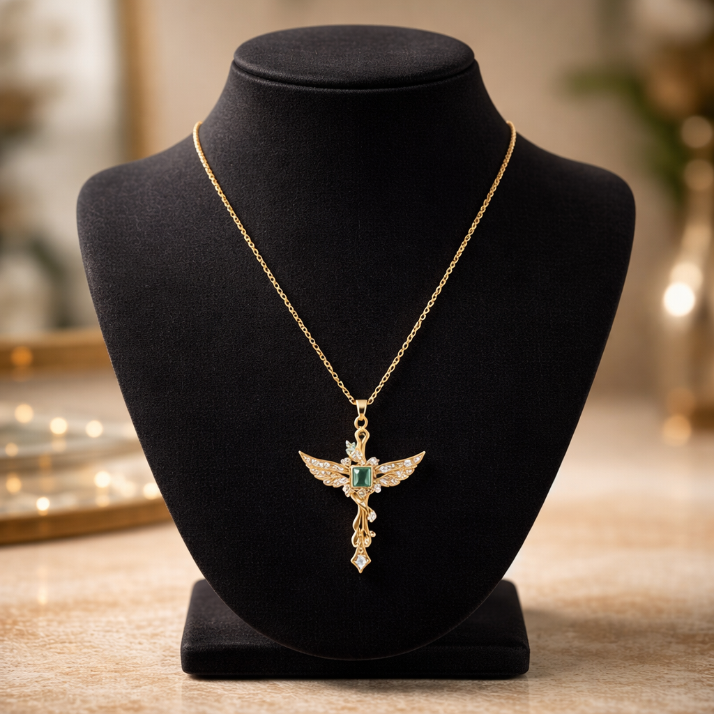 Cross and Angel Necklace